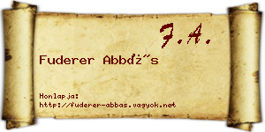 Fuderer Abbás névjegykártya